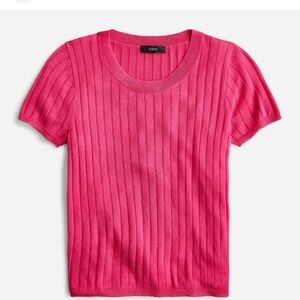 J.Crew Pink Silk Cashmere blend short sleeve light sweater